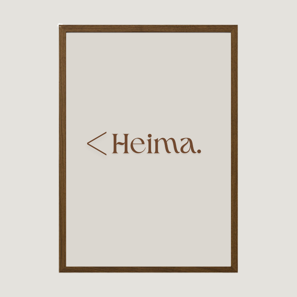 Heima er betra en allt. Íslenskt veggspjald með texta