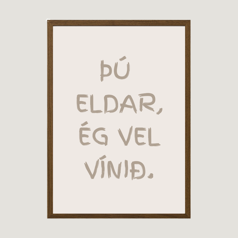 þú eldar, ég vel vínið plakat