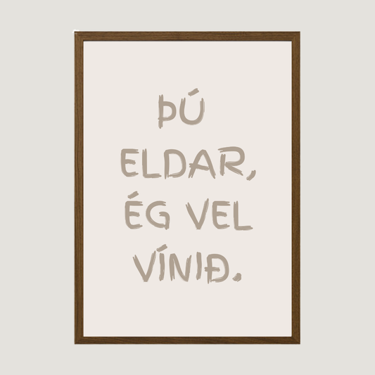 þú eldar, ég vel vínið plakat