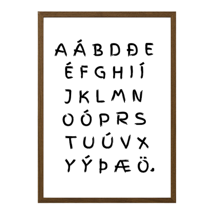 plakat með öllum íslensku stöfunum