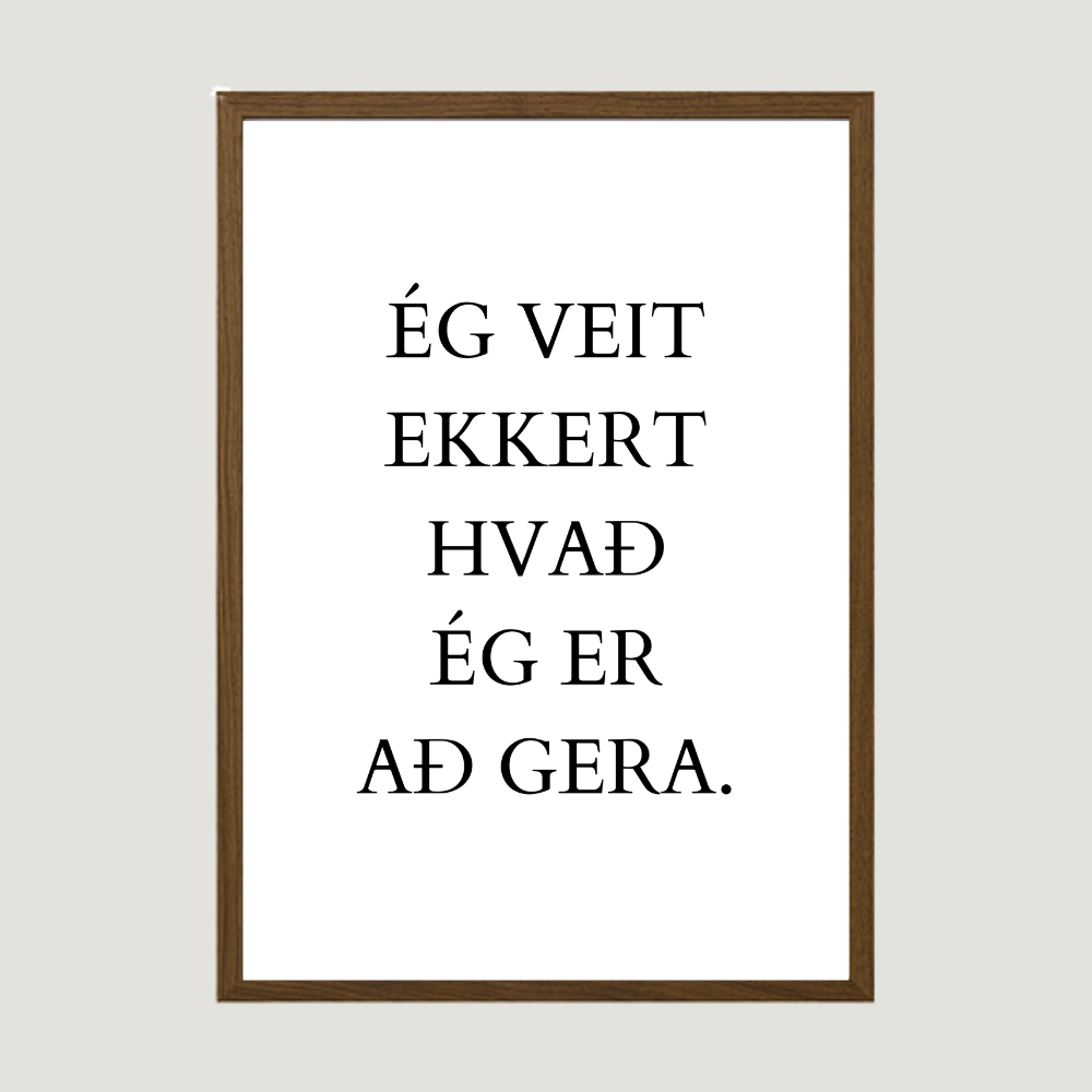 Ég veit ekkert hvað ég er að gera.