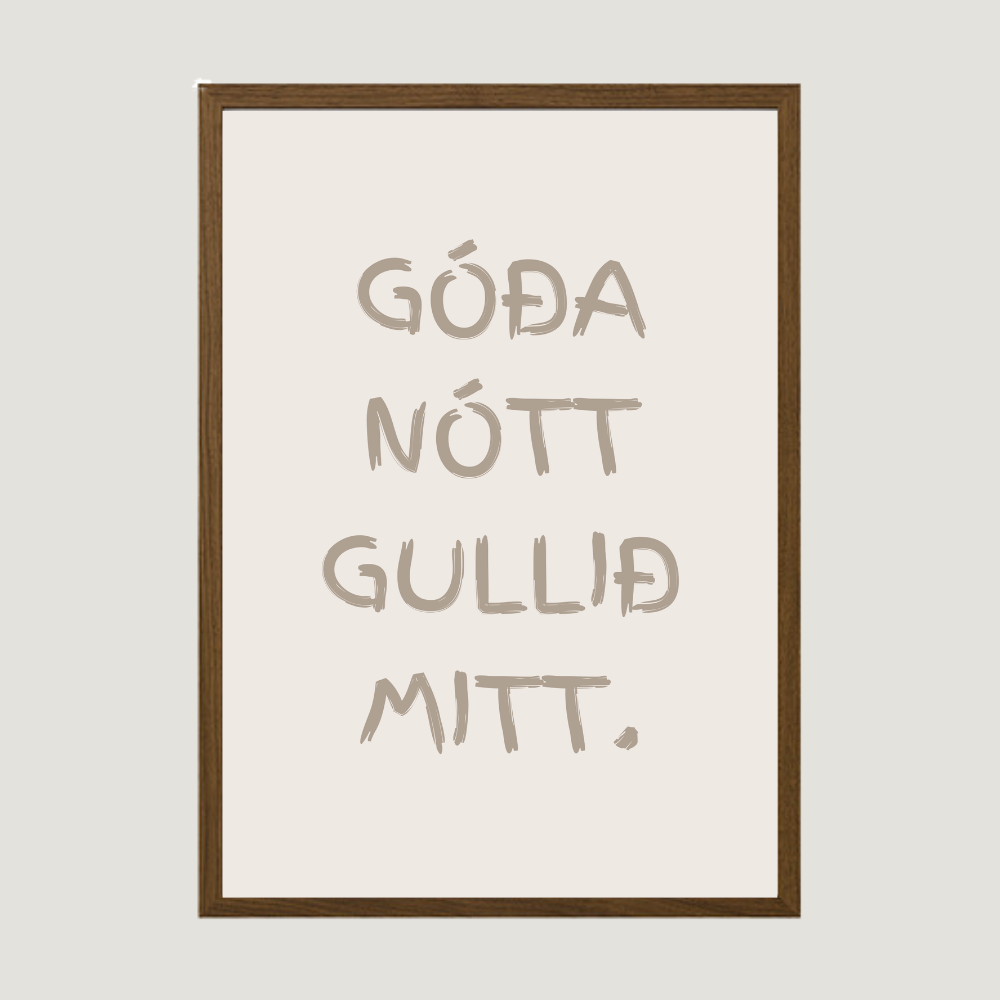 góða nótt gullið mitt plakat