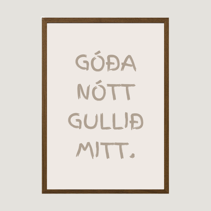 góða nótt gullið mitt plakat
