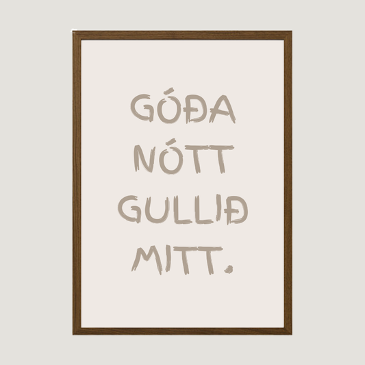 góða nótt gullið mitt plakat