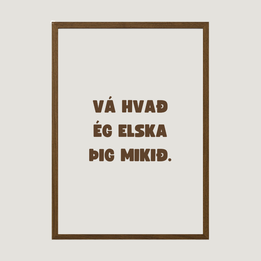 íslenskt veggspjald með texta
