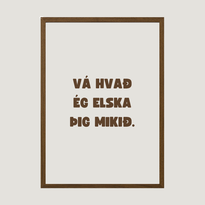íslenskt veggspjald með texta