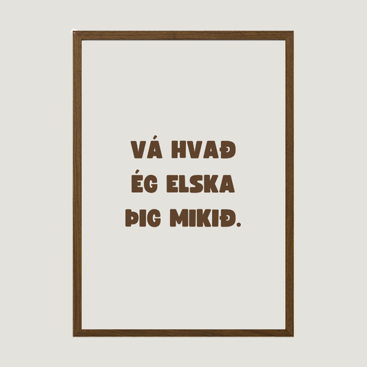 íslenskt veggspjald með texta