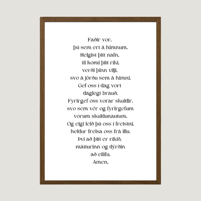 faðir vor þú sem ert á himnum íslenskt plakat