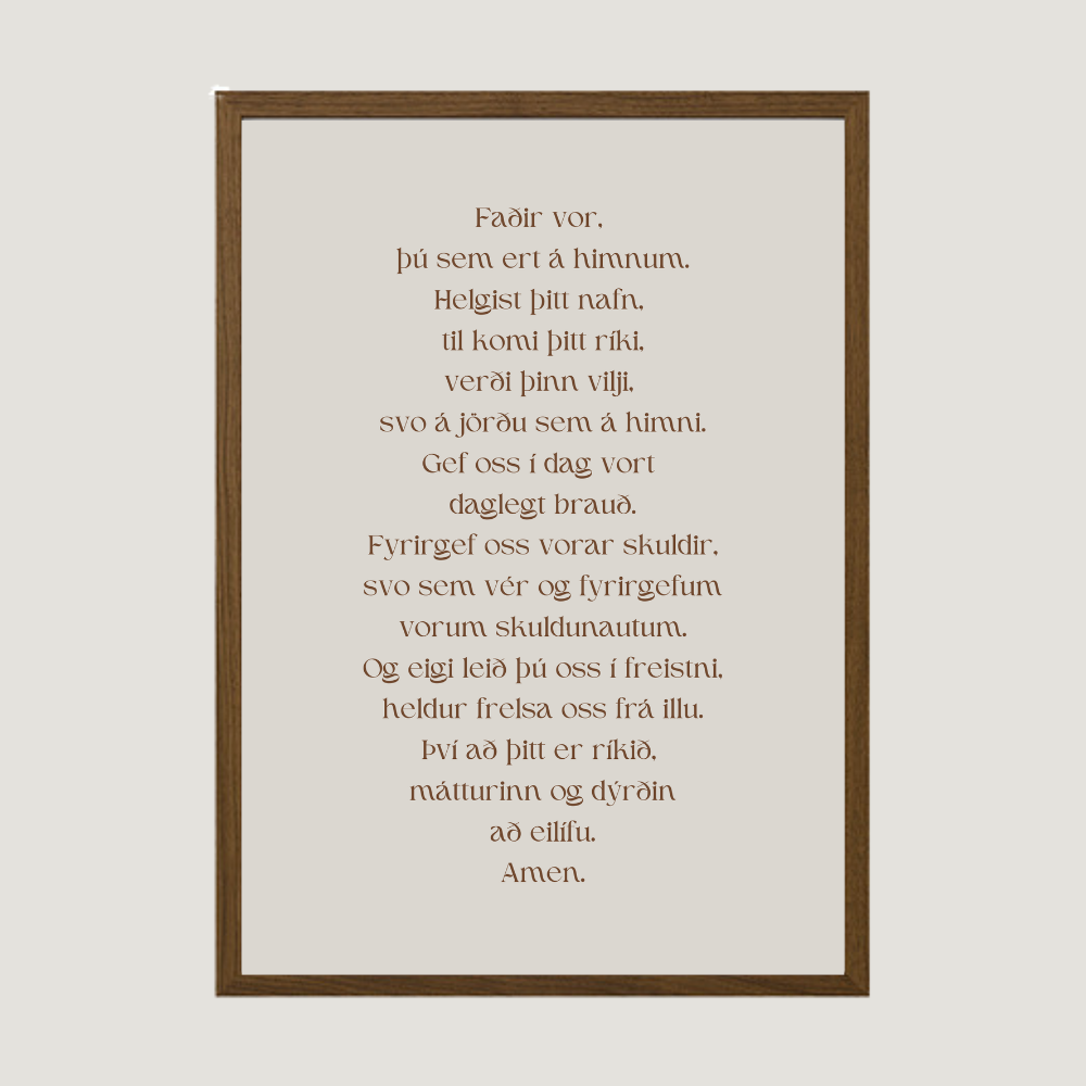 faðir vorið íslenskt plakat
