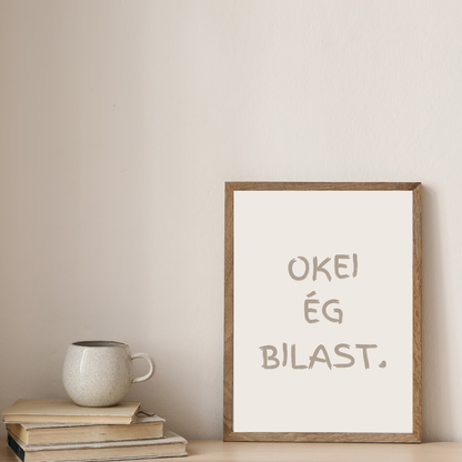 Okei ég bilast.