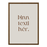 Brúnn texti - beige bakgrunnur