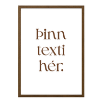 Brúnn texti - hvítur bakgrunur