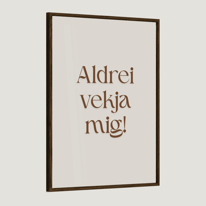 Aldrei vekja mig.