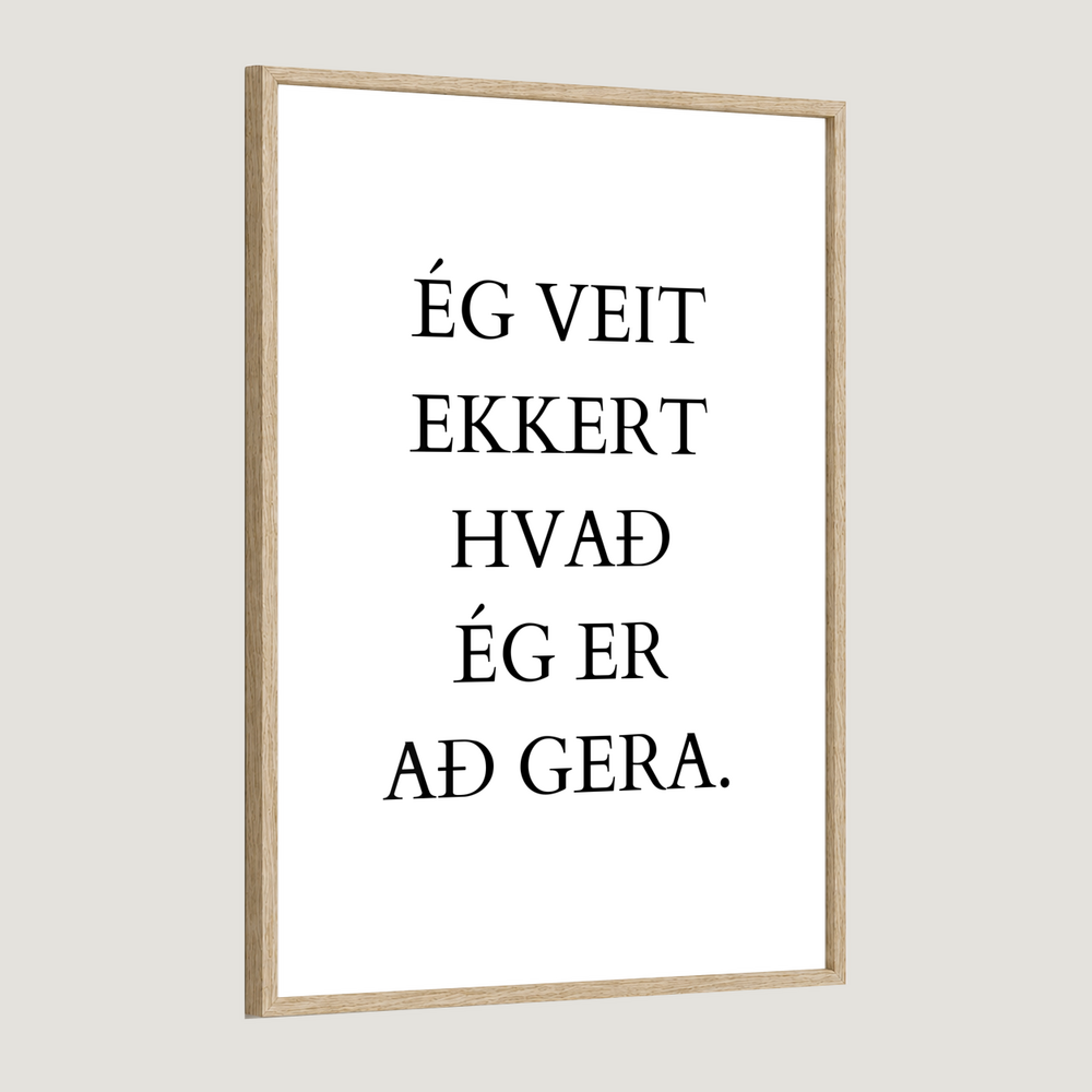 Ég veit ekkert hvað ég er að gera.