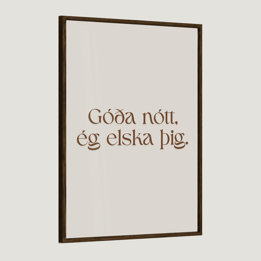 Góða nótt, ég elska þig.