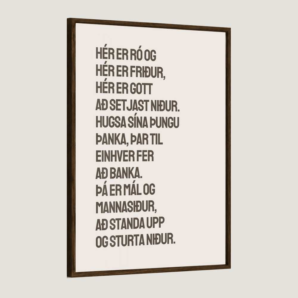 Hér er ró og hér er friður - brúnt