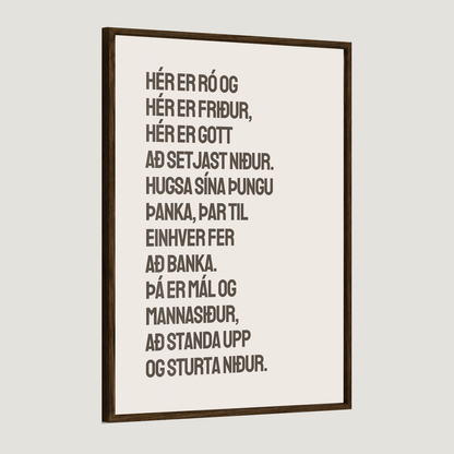 Hér er ró og hér er friður - brúnt