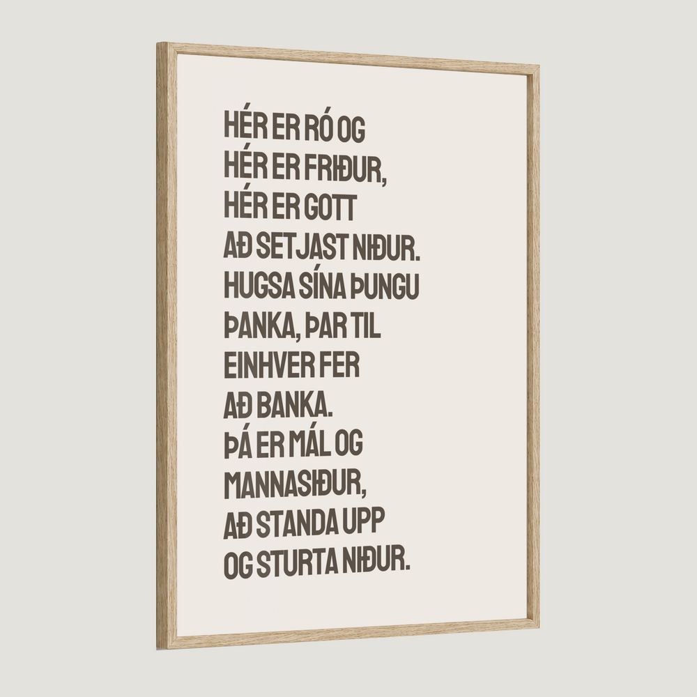 Hér er ró og hér er friður - brúnt