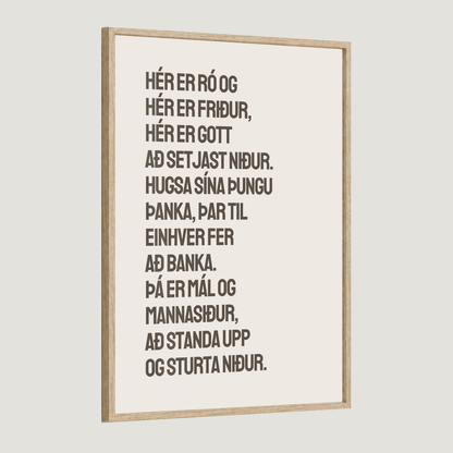 Hér er ró og hér er friður - brúnt