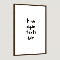 Svartur texti - hvítur bakgrunnur