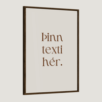 Brúnn texti - beige bakgrunnur