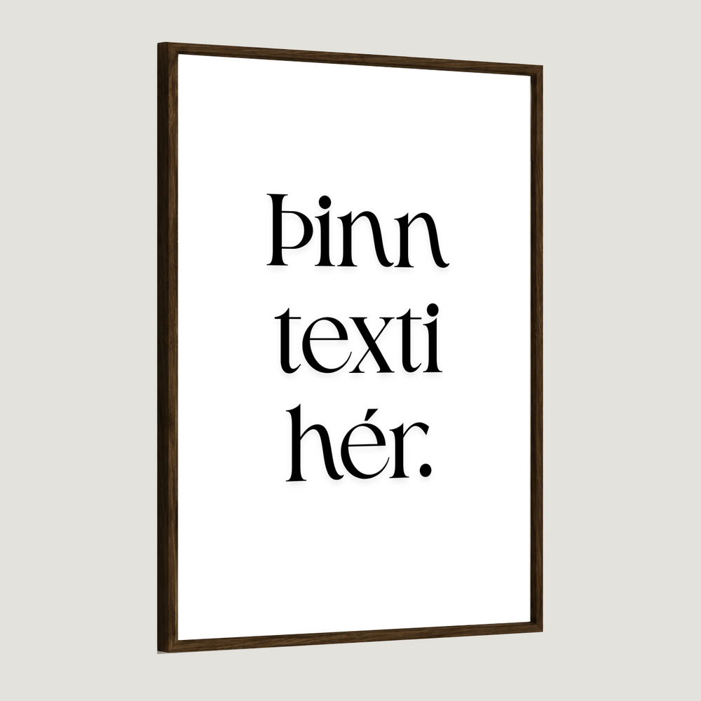 Þinn eigin texti - Sérhannað plakat - Brúnt