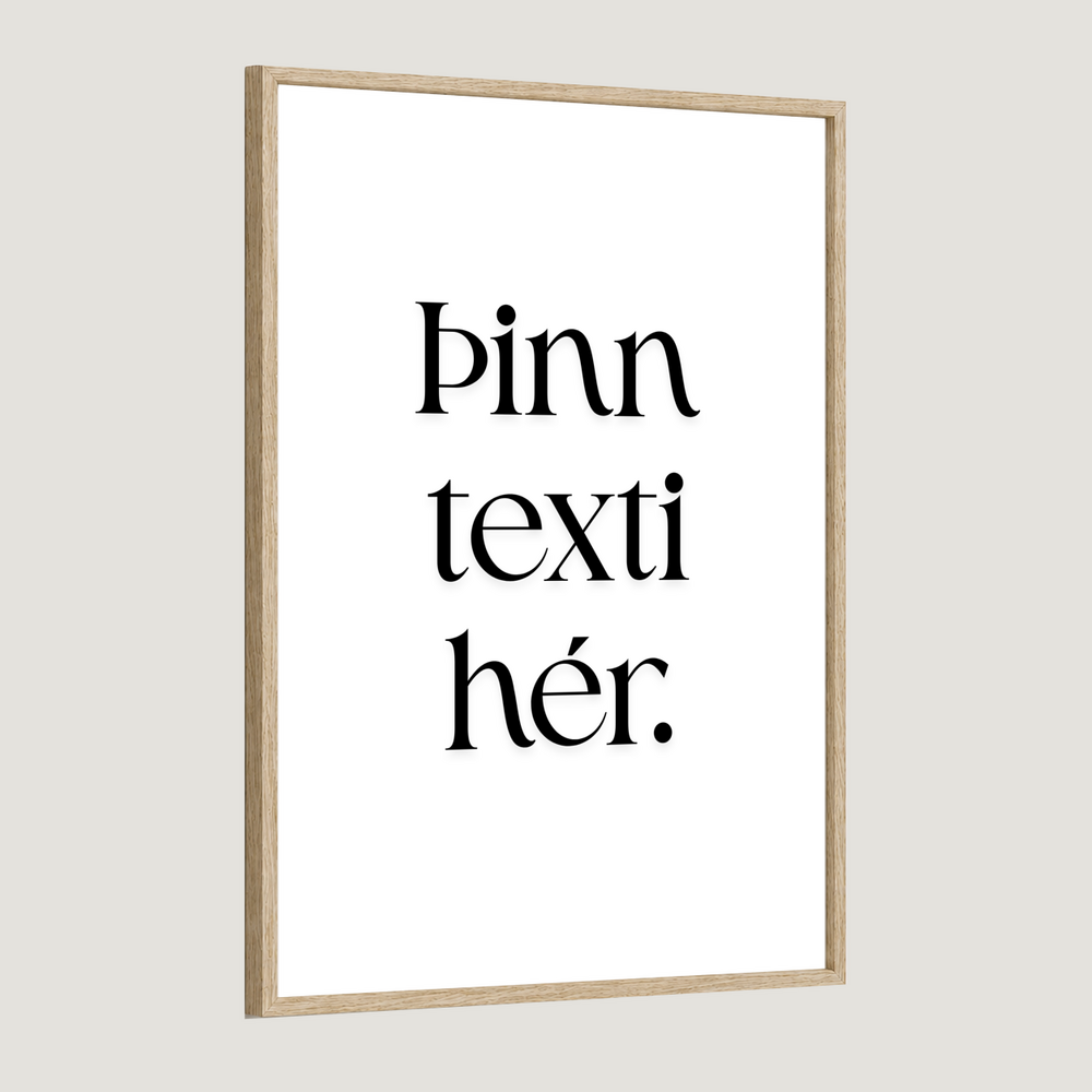 Þinn eigin texti - Sérhannað plakat - Brúnt