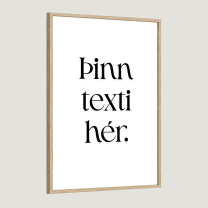 Þinn eigin texti - Sérhannað plakat - Brúnt