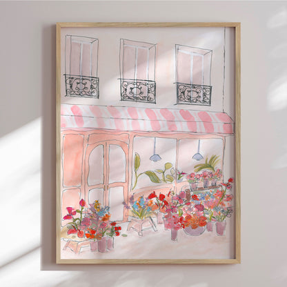 Innrammað verk - Pink Flower Shop - Katharina Puritscher 60 × 80 cm