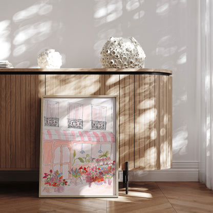 Innrammað verk - Pink Flower Shop - Katharina Puritscher 60 × 80 cm