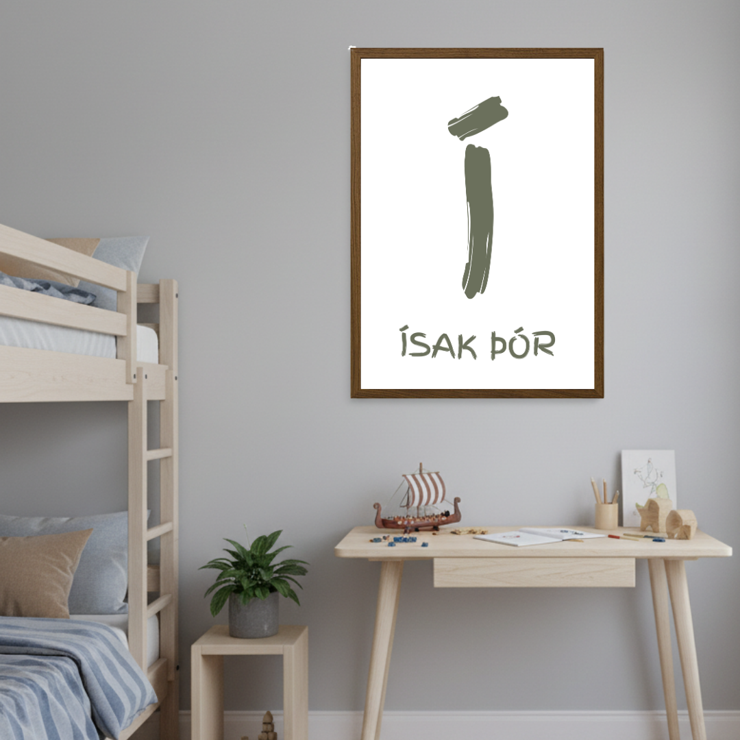 nafnið mitt plakat fyrir barnaherbergi