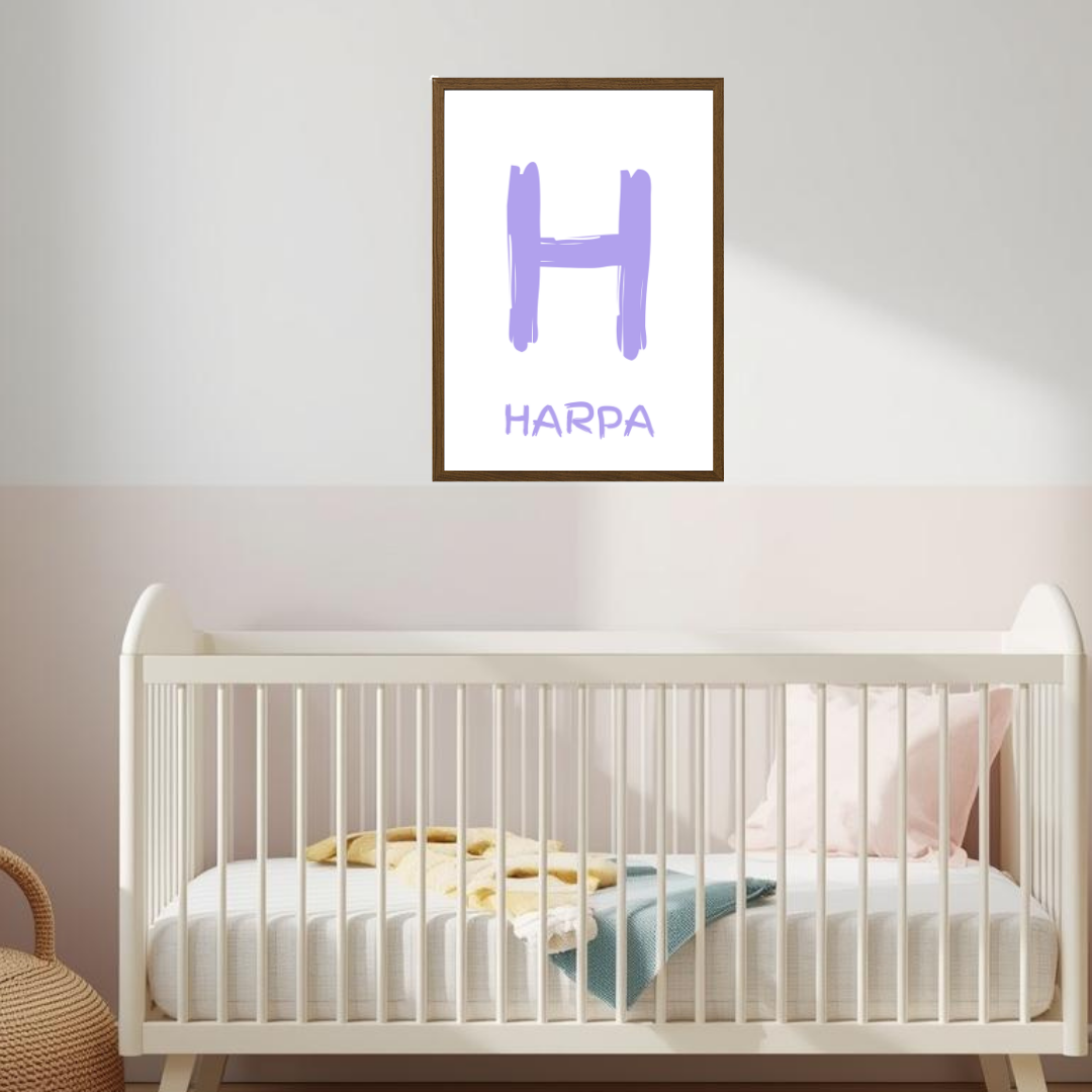 sérhannað nafnið mitt plakat fyrir barnaherbergi